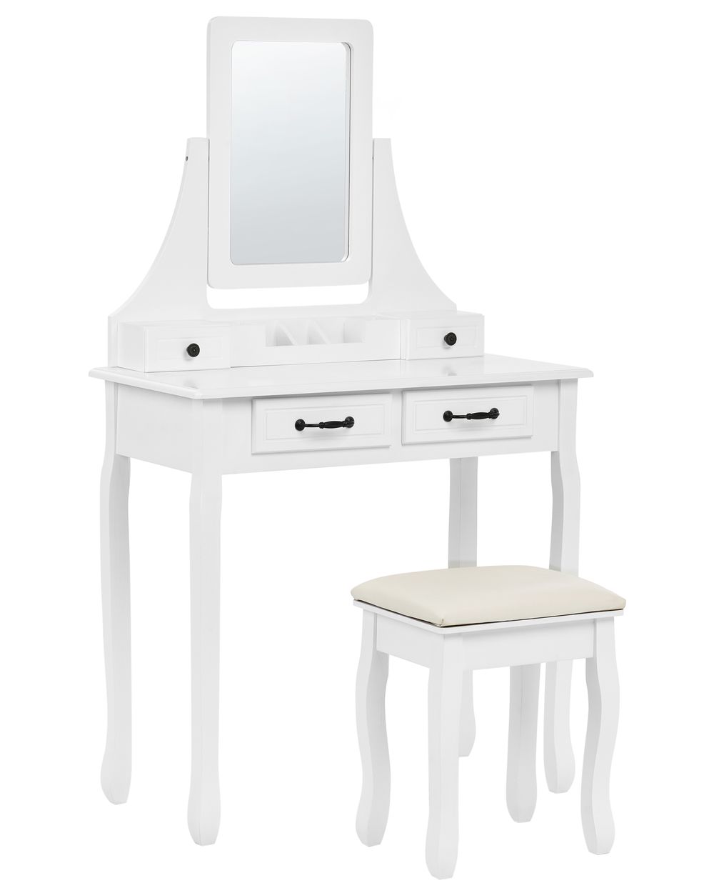 Schminktisch mit Spiegel und Hocker RAYON Weiss