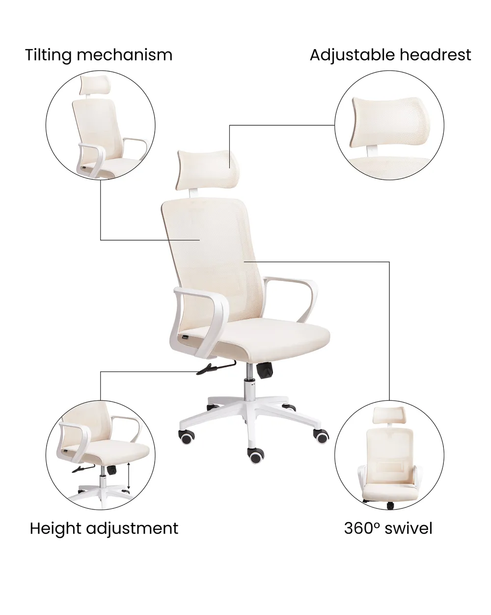 Office Chair MONARCH Beige_1073741