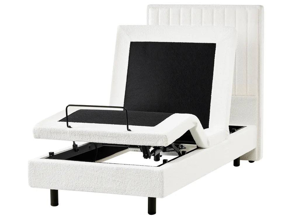 Adjustable Bed Boucle DUKE II 90 x 200 cm (EU Single) Off-White_1026132
