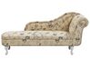 Chaise-longue à direita em tecido creme com padrão floral NIMES_768978
