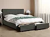 Bed with Storage Drawers LA ROCHELLE Fabric Dark Grey 160 x 200 cm (EU King Size)