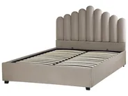Bett mit Stauraum VINCENNES Samtstoff Taupe 160 x 200 cm_837312
