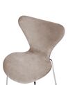 Set of 2 Velvet Dining Chairs Taupe and Silver BOONVILLE_862247