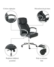 Scaun executiv HONOR Piele ecologică Negru_995371