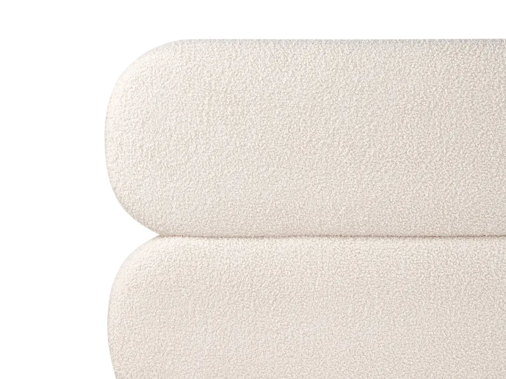 Lit avec sommier Bouclé LESSAY 180 x 200 cm Blanc cassé_982250
