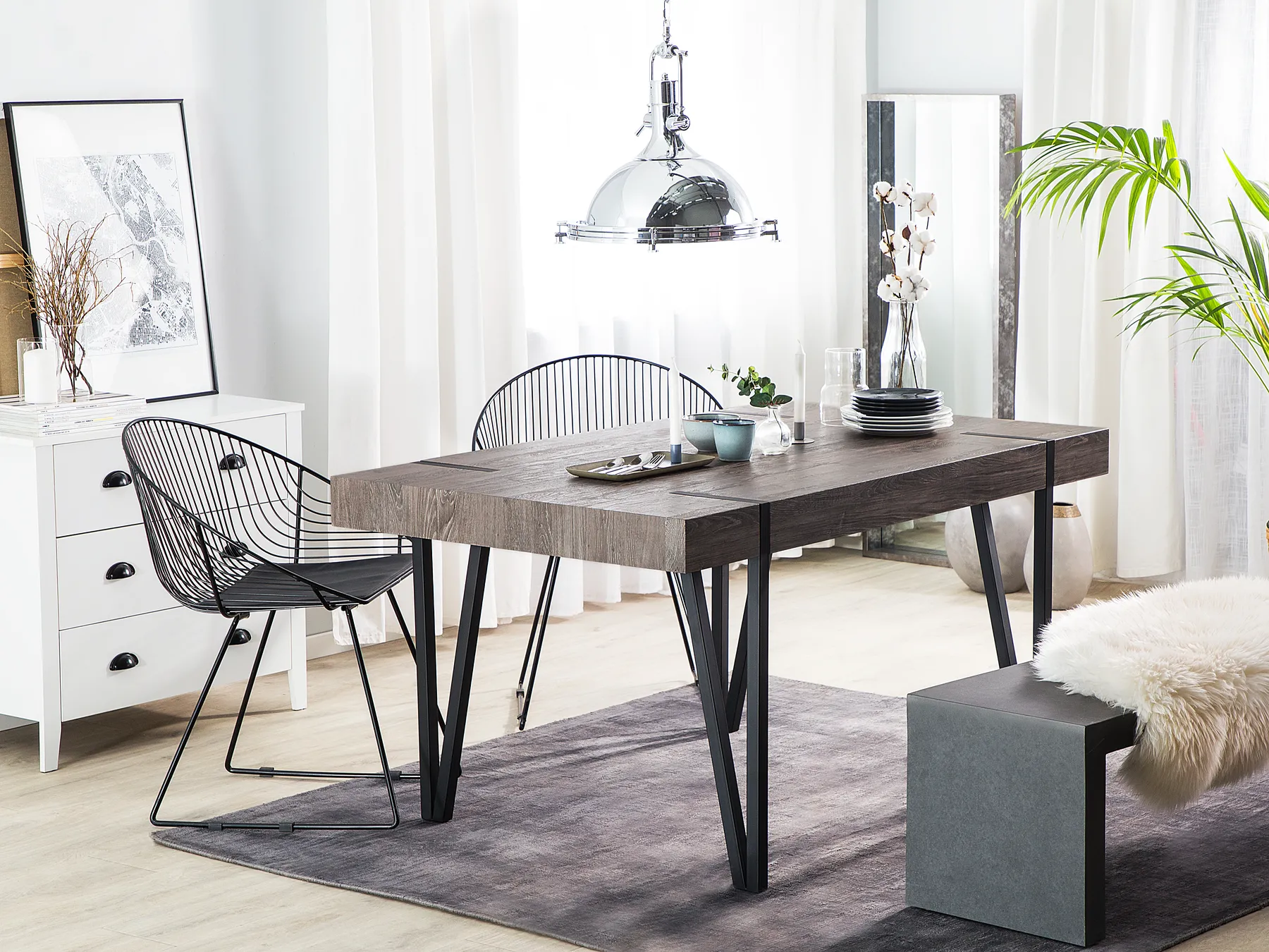 Dining Table ADENA Brown 180 cm 90 cm_750781
