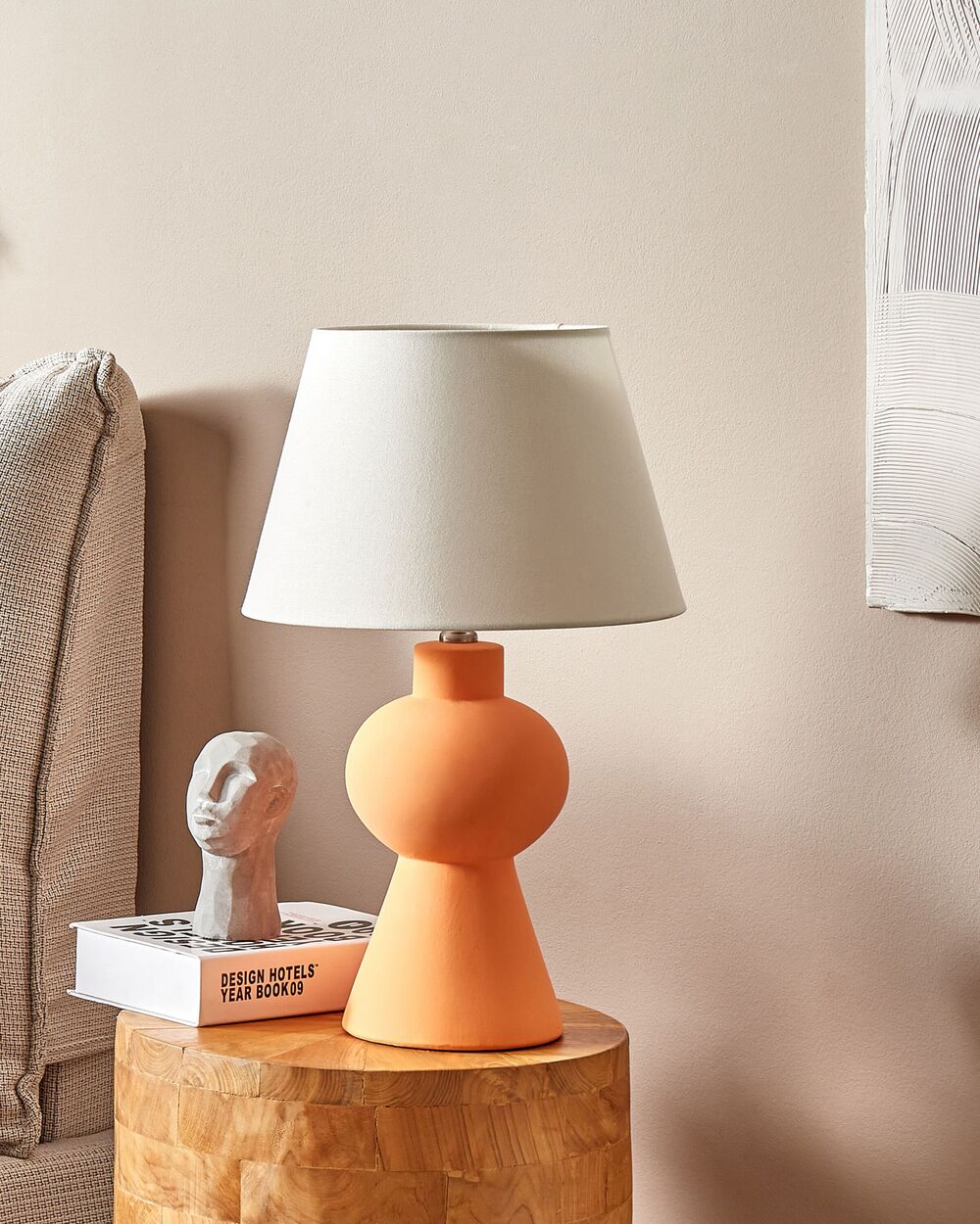Table Lamp FABILOS Ceramic Orange Beliani