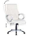 Sivo-biela otočná kožená kancelárska stolička TRIUMPH_756100