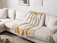 Coperta SALME Tessuto 130 x 170 cm Beige_1179908