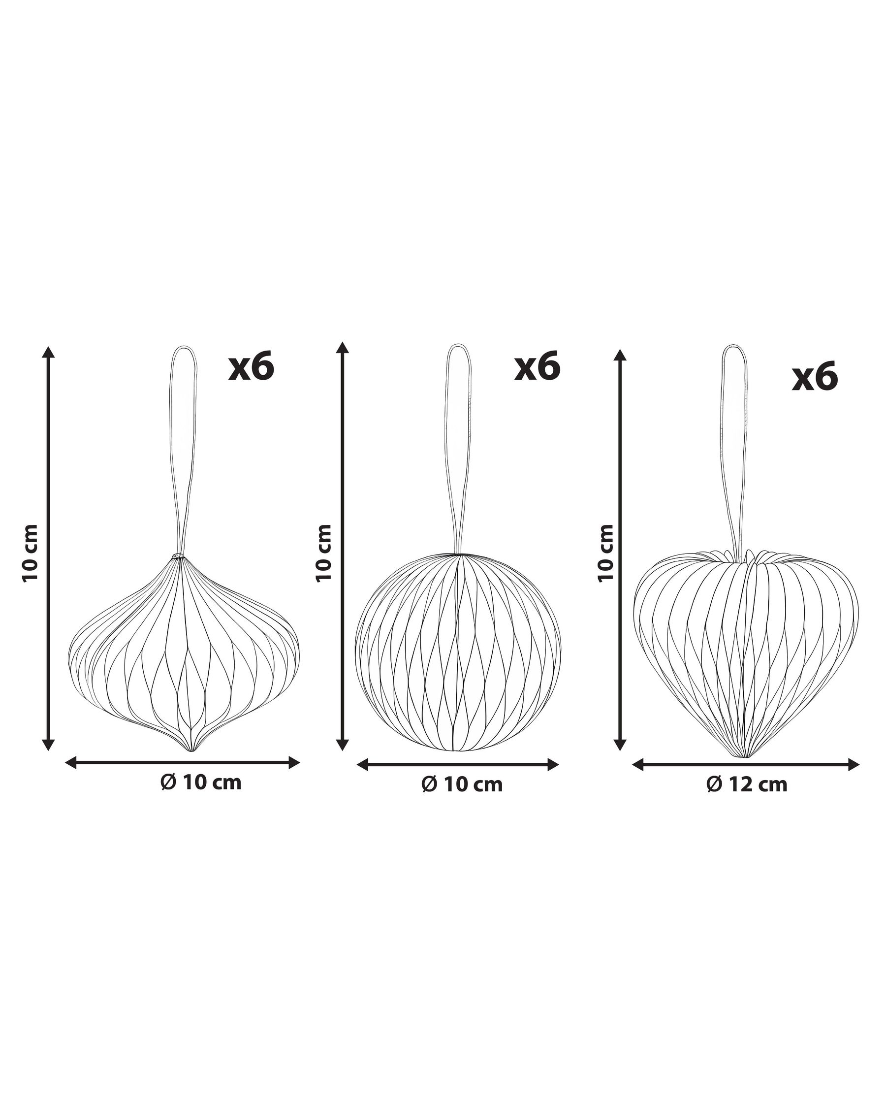 Set of 18 Christmas Tree Ornaments SUSA Paper Red_1030881