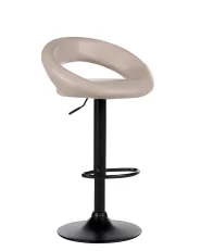 Set of 2 Bar Chairs PEORIA Swivel Faux Leather Light Beige_894665