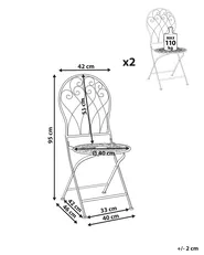 Set of 2 Garden Chairs STIFFE Metal White_856125