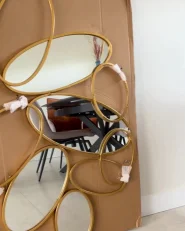 Wall Mirror DECIZE 113 cm 77 cm Metal Gold_994884