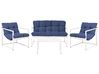 Garden Lounge Set with Table 4 Seater GARDA Metal Blue