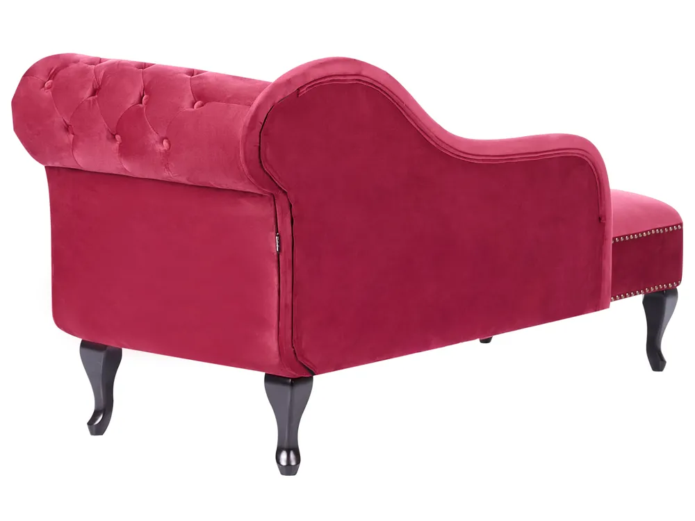 Chaise longue versione destra NIMES Velluto Rosso scuro_805998