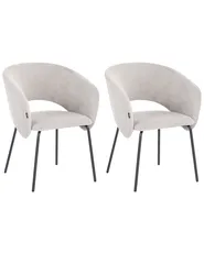 Set of 2 Dining Chairs BLAKELY Fabric Off-White_1055370