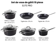 Set de 10 piese pentru gătit ELITE PRO Negru_992883