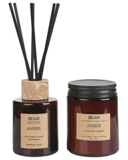 Scented Candle with Fragrance Reed Diffuser DARK ELEGANCE 9 cm Brown_874621