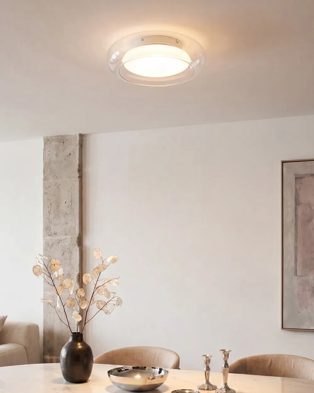 Lampa sufitowa LED NITH Ze ściemniaczem Szkło Przezroczysty