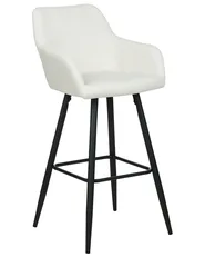 Set of 2 Bar Chairs CASMALIA Velvet Off-White_1028644