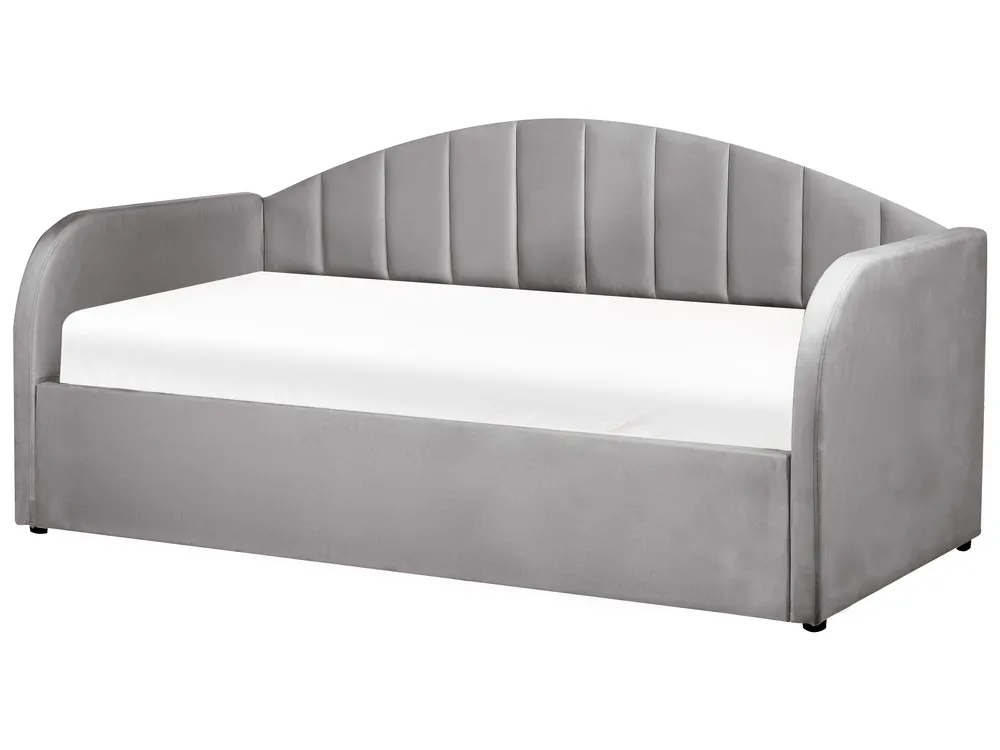 Trundle Bed Velvet EYBURIE 90 x 200 cm (EU Single) Grey_844410