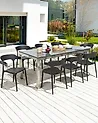 Conjunto de 8 sillas de comedor GUBBIO Negro