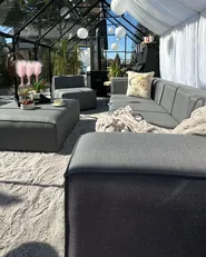 Garden Sofa with Ottoman 4 Seater AREZZO Modular Grey_975436