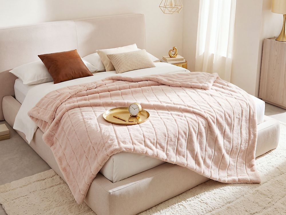 Pătură SMAHRA 180 x 220 cm Roz pastel