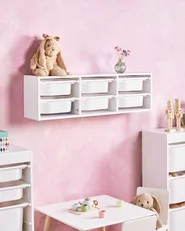 Wall Shelf with Storage Boxes TOBIN White_947460
