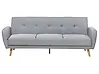 Sofa Bed 3 Seater FLORLI Fabric Light Grey