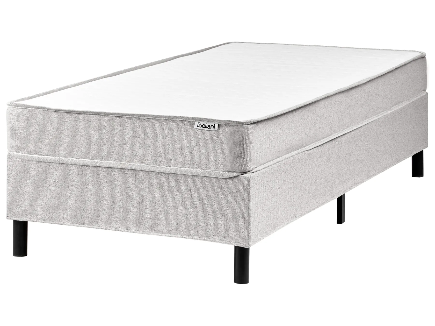Divan Bed without Headboard Fabric COUNTESS 90 x 200 cm (EU Single) Light Grey_1054347