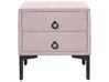 Sametová souprava nábytku postel 180 x 200 cm +2 noční stolky růžová SEZANNE_892589