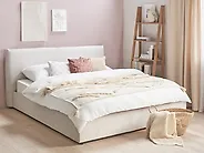 Lit ottoman LAVAUR Velours Blanc cassé 180 x 200 cm_1172028