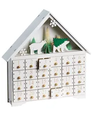 Dekoracja świąteczna LED MJOSA 33 cm Kalendarz adwentowy Biały_1016824