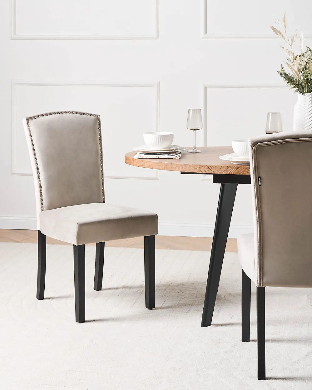 Lot de 2 chaises de salle à manger PISECO Velours Gris_1172163