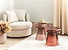 Set of 2 Side Tables LAGUNA/CALDERA Glass Red