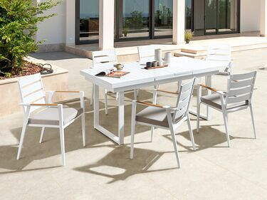 6 Seater Aluminium Garden Dining Set Grey VALCANETTO/TAVIANO