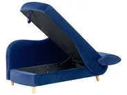 Chaise longue velluto blu marino e nero GUERET