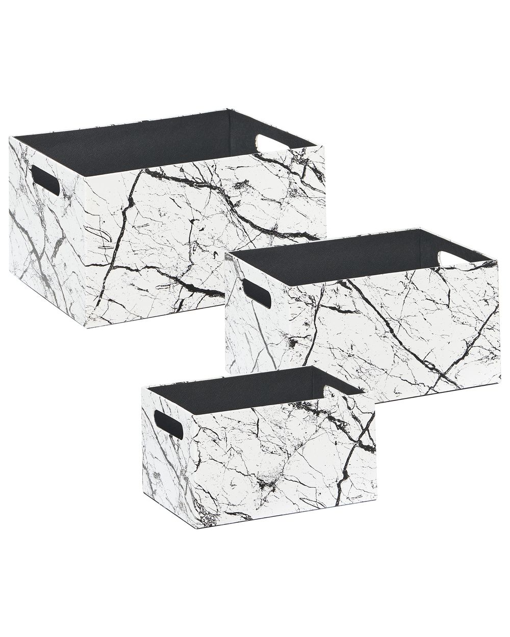 Conjunto de 3 cajas LARSA Piel sintética Blanco