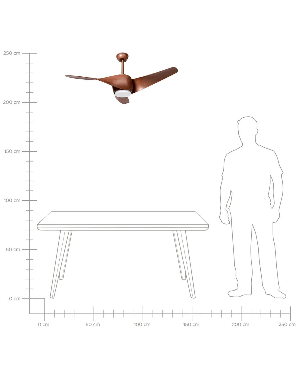 Ceiling Fan with Light PARIA with Remote Brown_1032502