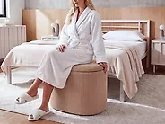 Pouf de rangement RICHLAND Velours Beige_1177994