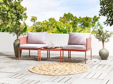 2 Seater Convertible Garden Sofa Set Orange TERRACINA