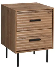 2 Drawer Bedside Table WALGETT Light Brown_1076349
