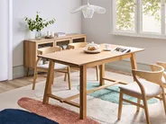 Extending Dining Table BARNES Light Ash Wood 160/200 cm 90 cm_992697