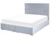 Sametová postel s úložným prostorem 160 x 200 cm světle šedá VERNOYES_861494