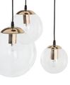 Lampe suspension 3 ampoules transparente / dorée LADON_715306