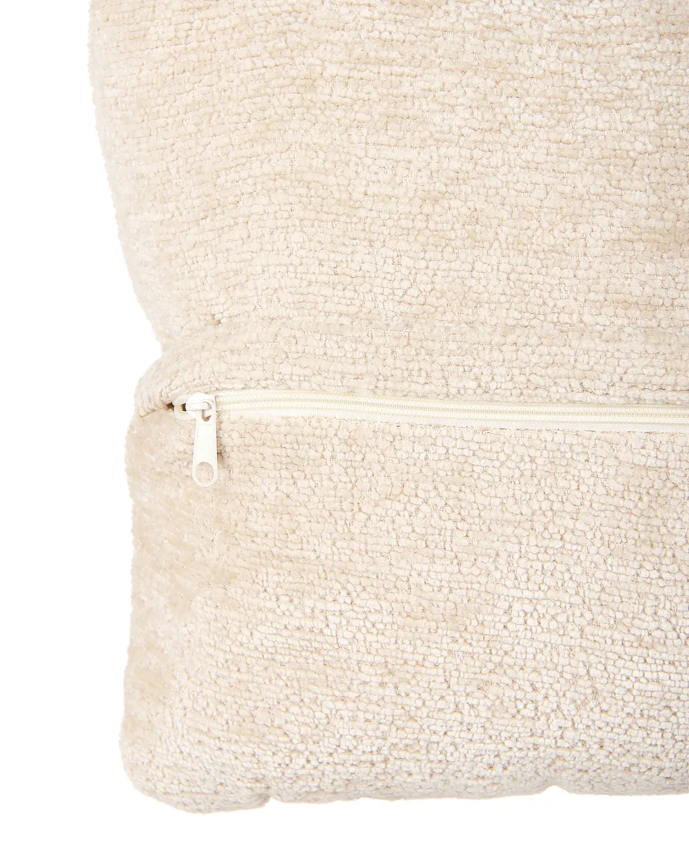 Swivel Armchair TOVIK with Footstool Chenille Light Beige_923366