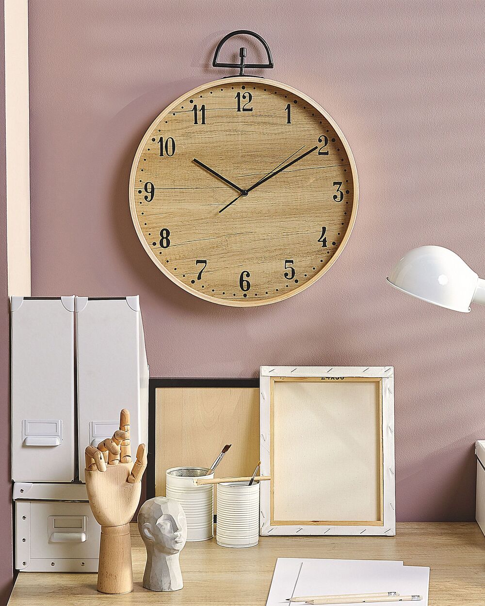 Orologio da parete legno chiaro o 40 cm OPFIKON Beliani