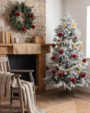 Set of 18 Christmas Tree Ornaments SUSA Paper Red_1084994