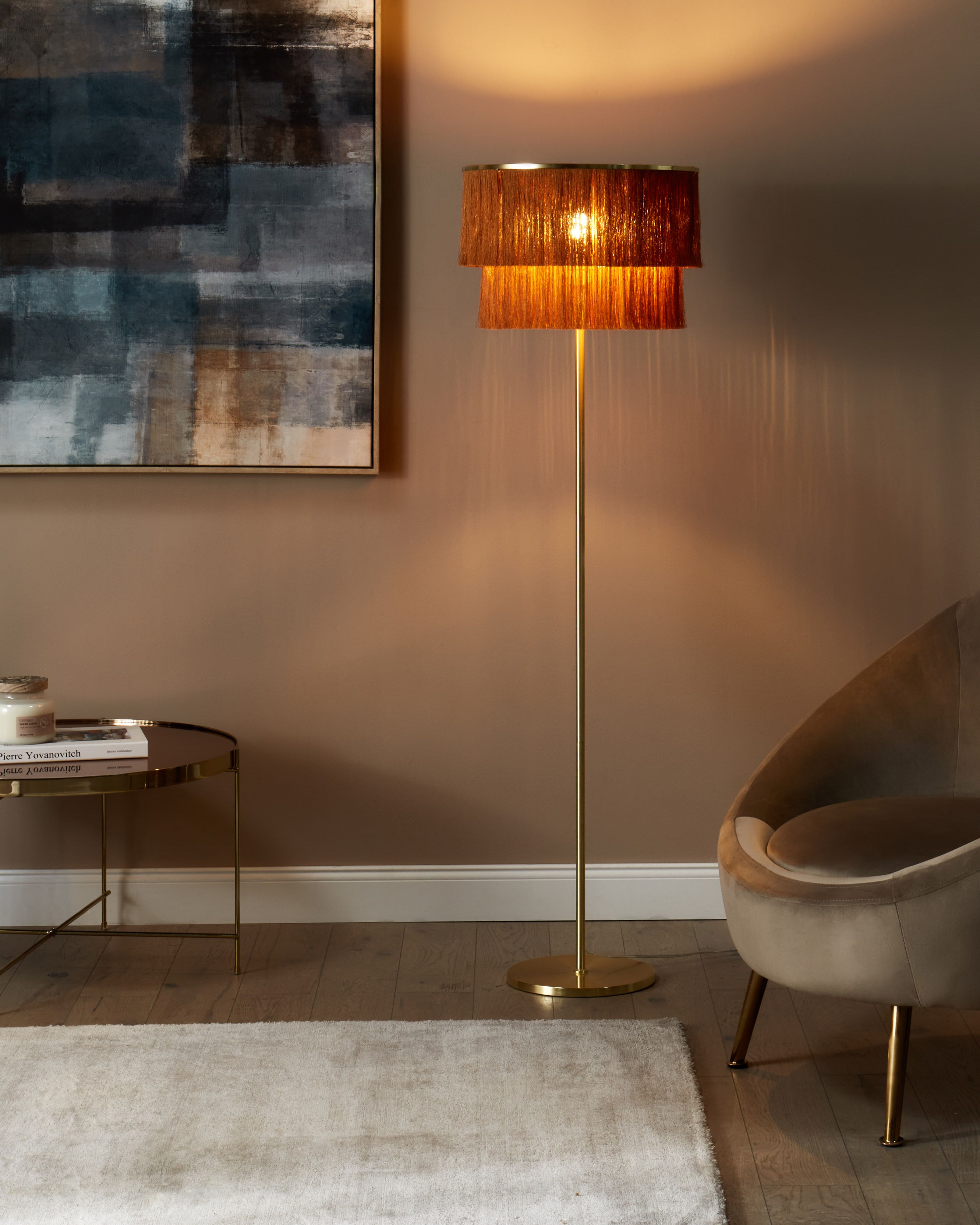Floor Lamp PERISTERI Metal Brown | Beliani.co.uk
